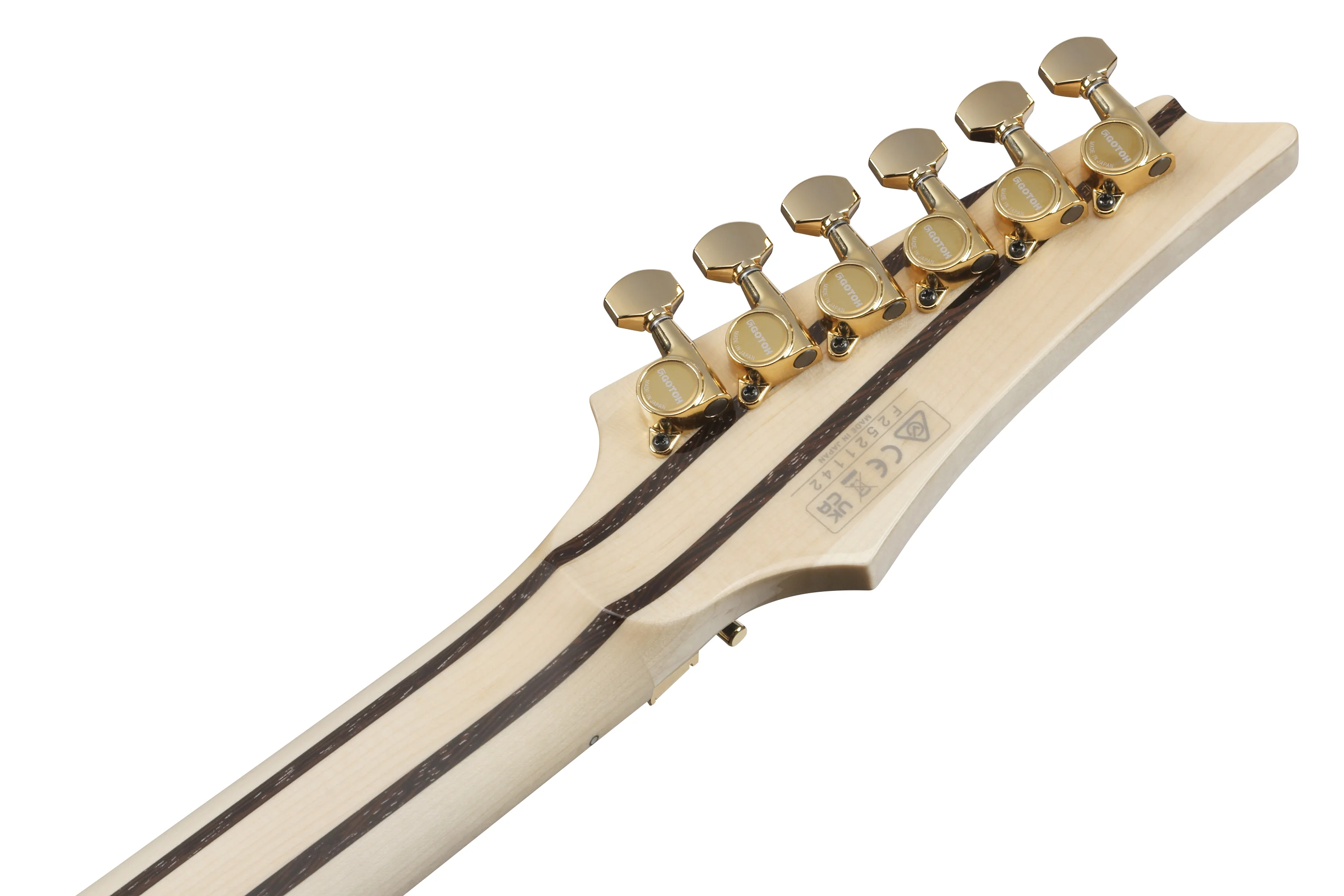 Ibanez RG8565R-CWR j.custom - Charmant Wine Red - Kopf Rückseite mit Schrauben der Mechaniken